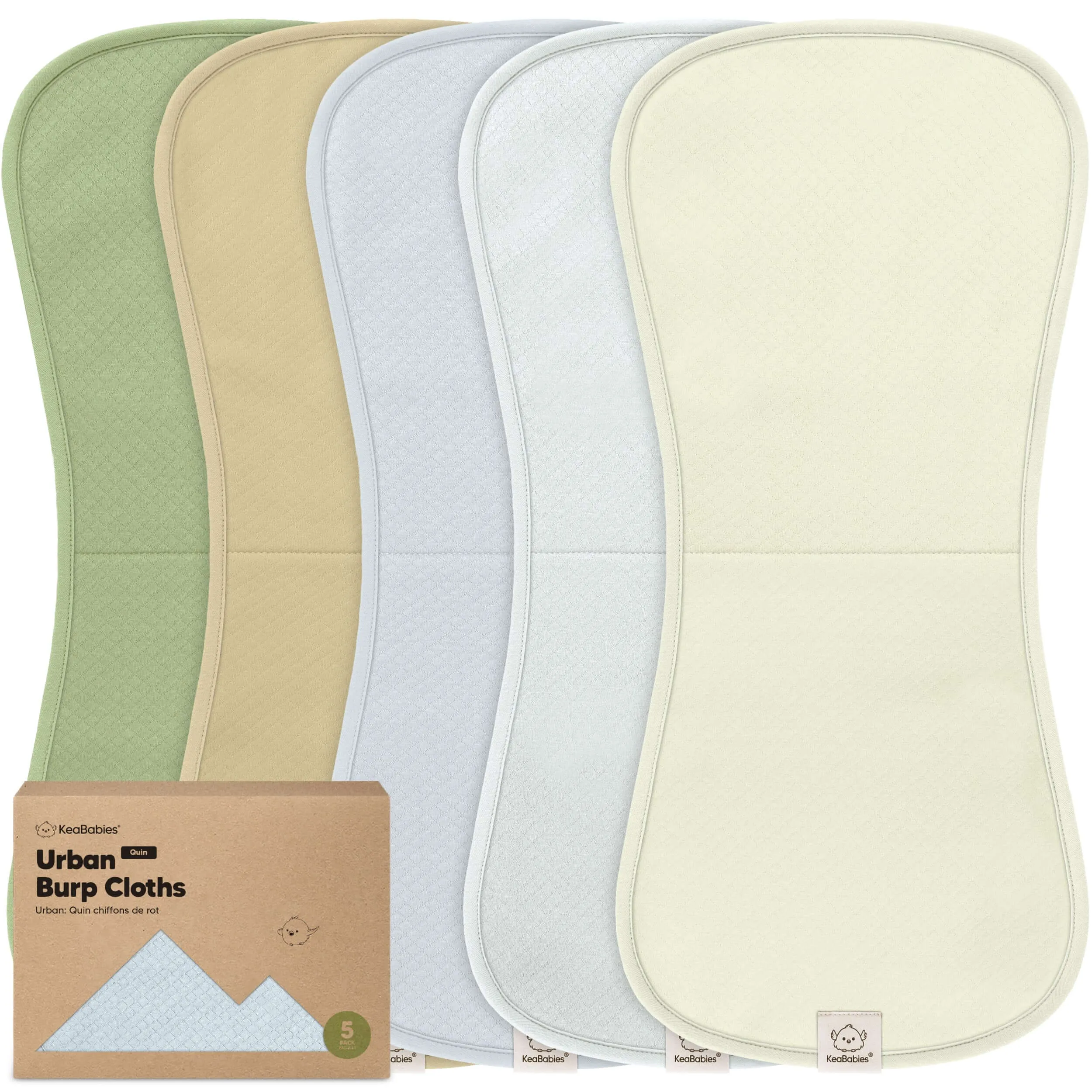 5-Pack Urban Quin Burp Cloths (Dew)