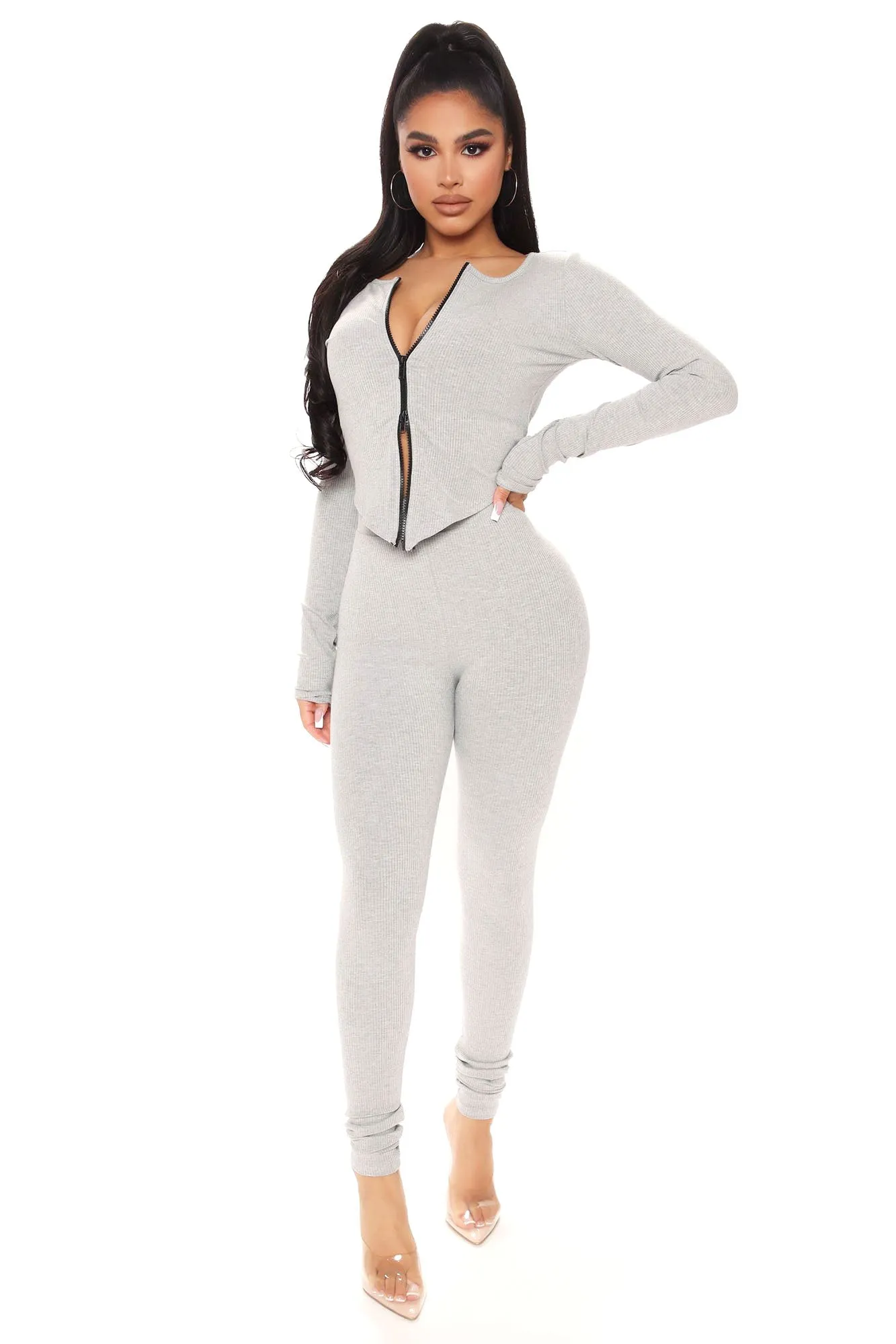 Alexis Snatched Top - Heather Grey