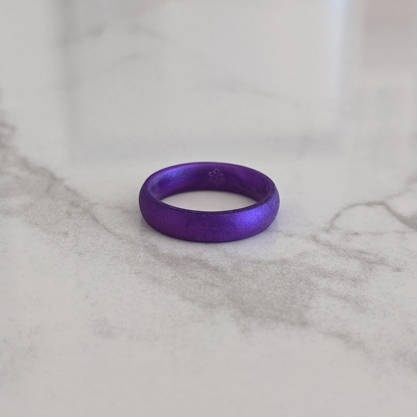 Amethyst Purple Breathable Pearly Silicone Ring for Women