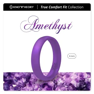 Amethyst Purple Breathable Pearly Silicone Ring for Women