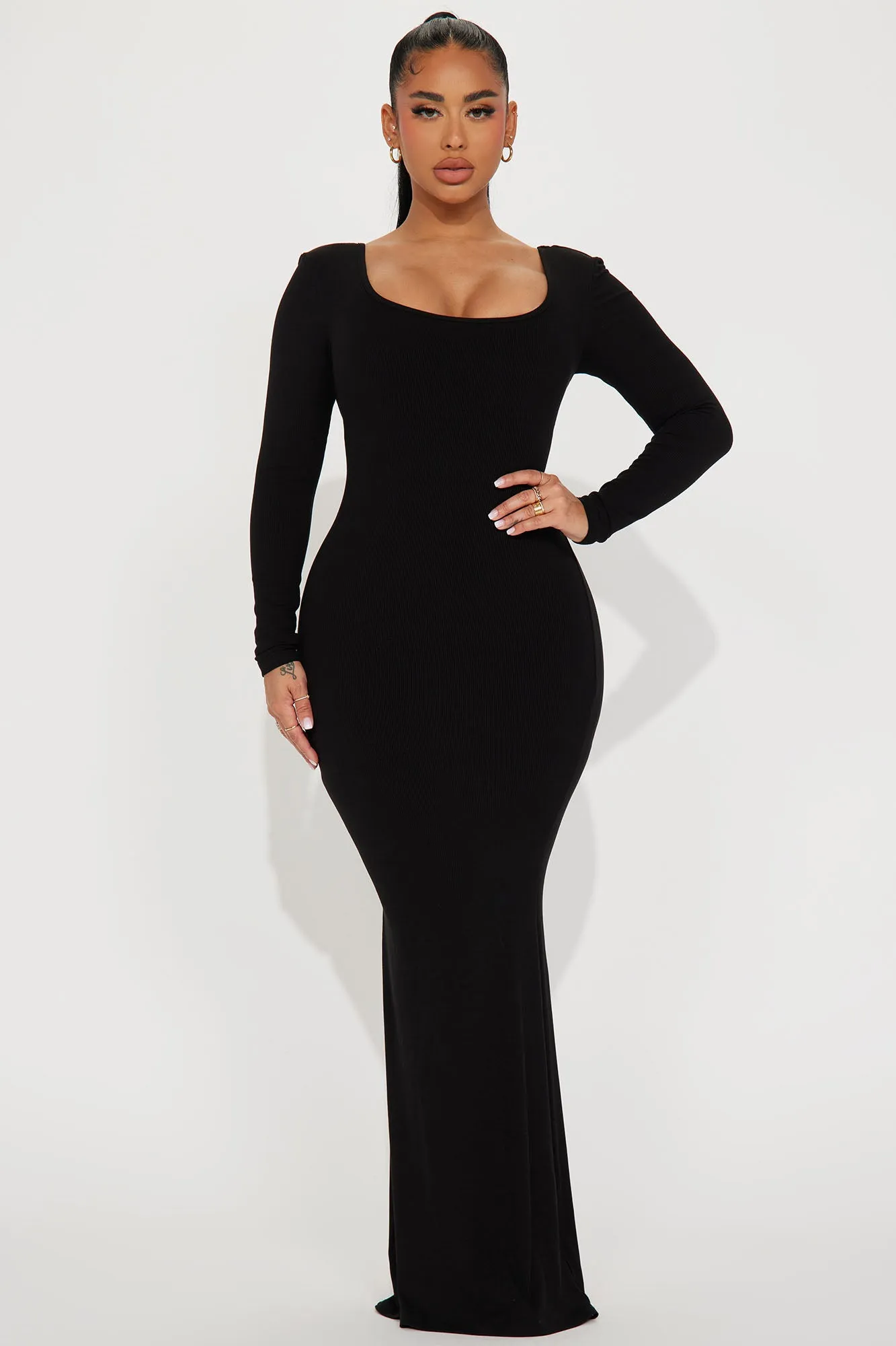 Ariana Shapewear Maxi Dress - Black