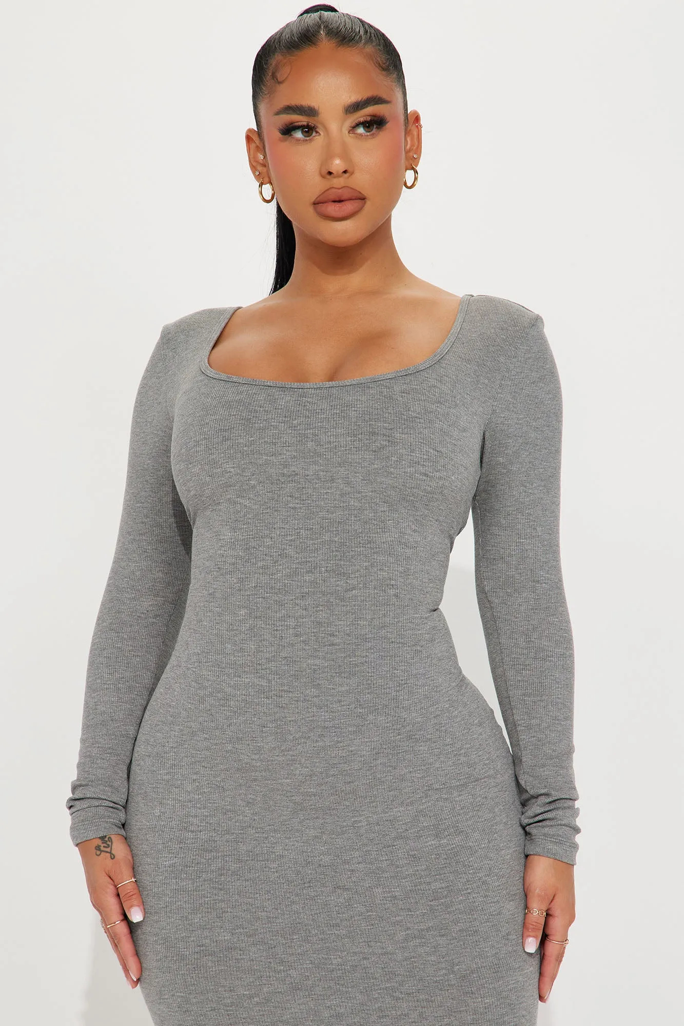 Ariana Shapewear Maxi Dress - Heather Grey