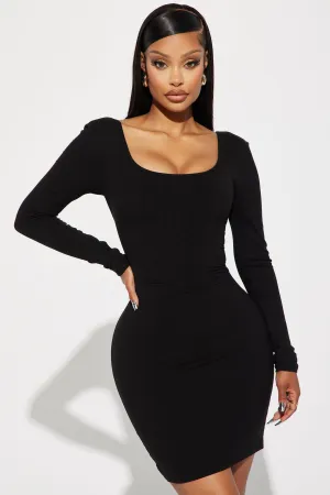 Ariana Shapewear Midi Dress - Black