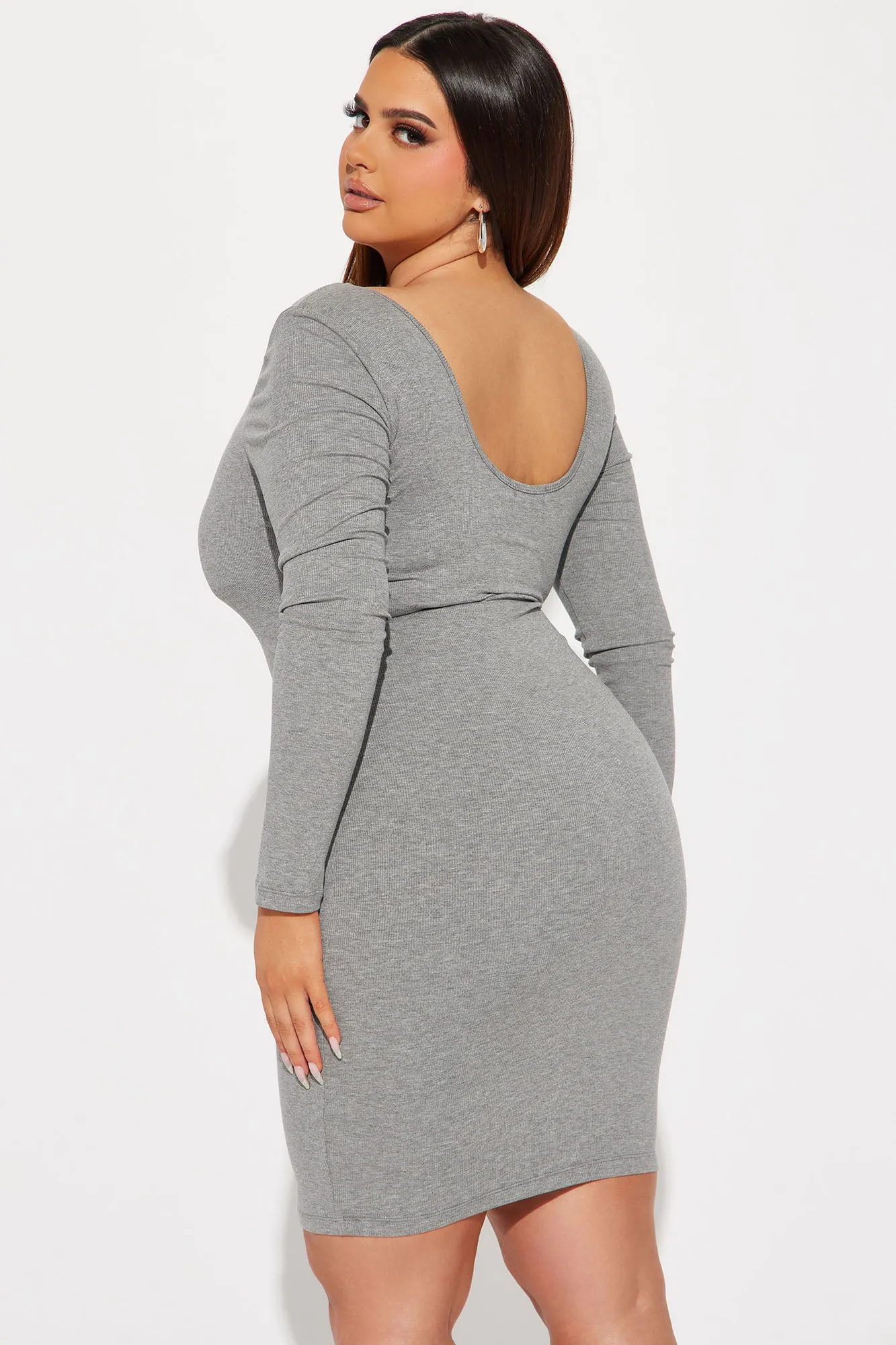 Ariana Shapewear Midi Dress - Heather Grey