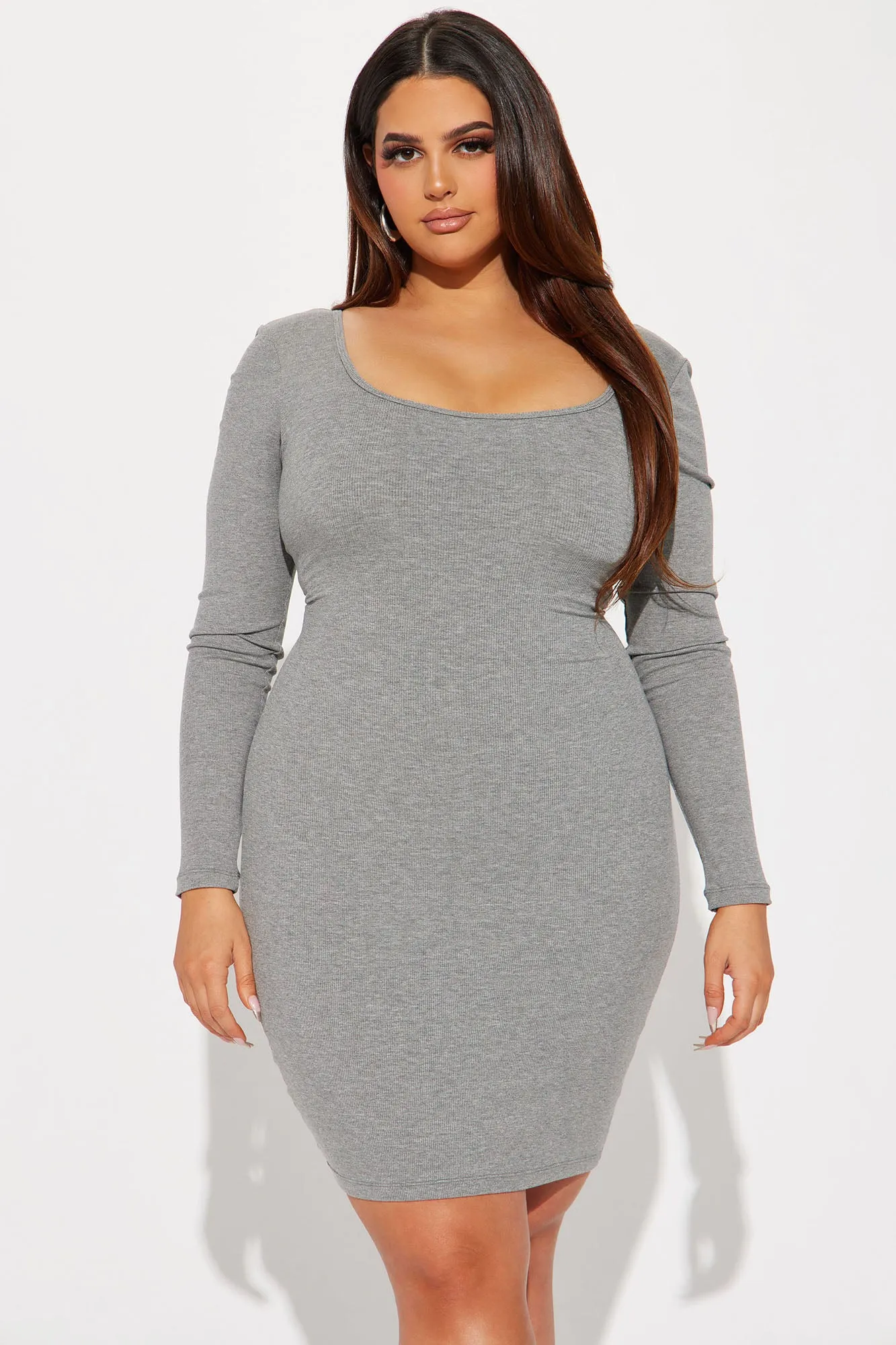 Ariana Shapewear Midi Dress - Heather Grey