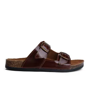 Arizona Chestnut Brown Natural Leather Slippers