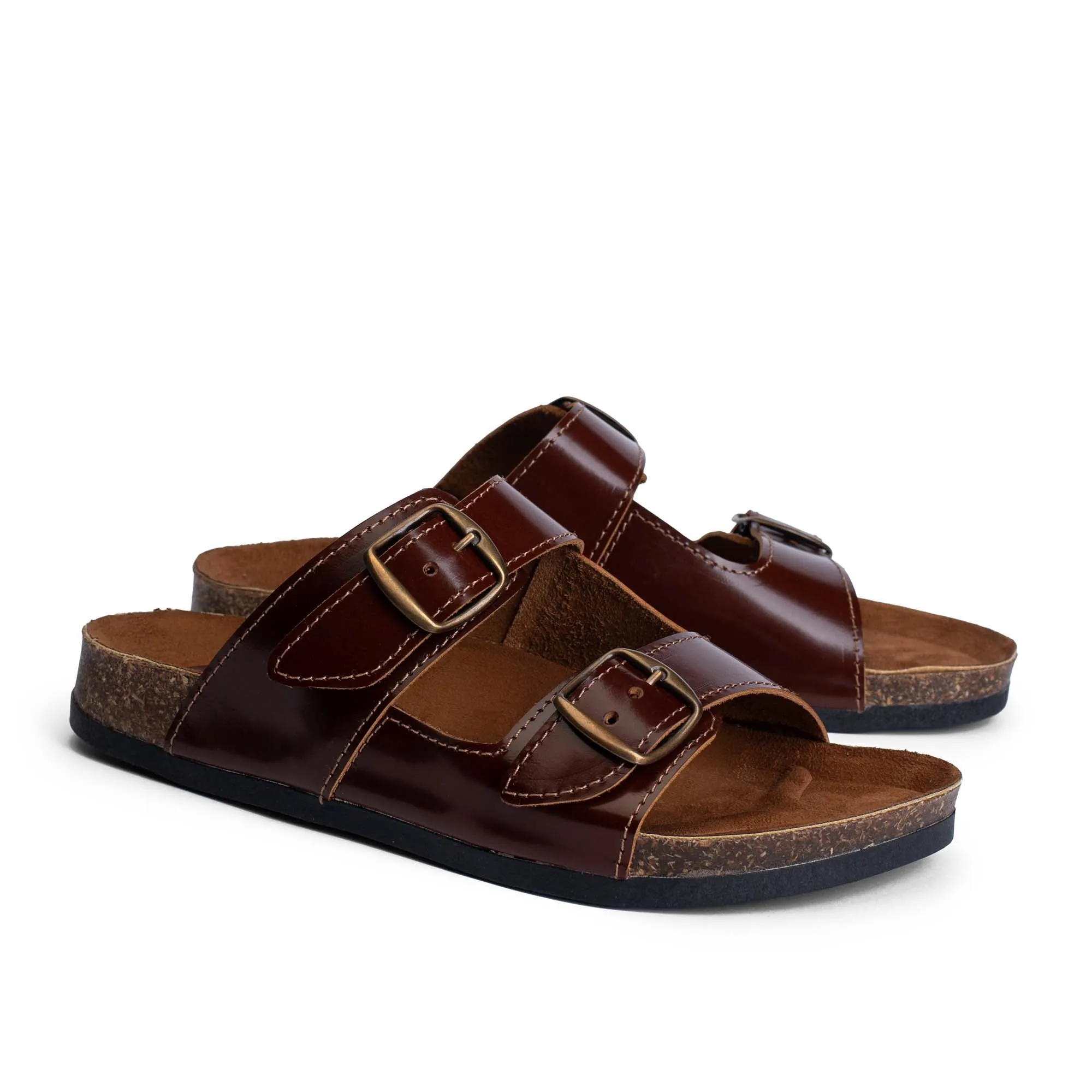 Arizona Chestnut Brown Natural Leather Slippers