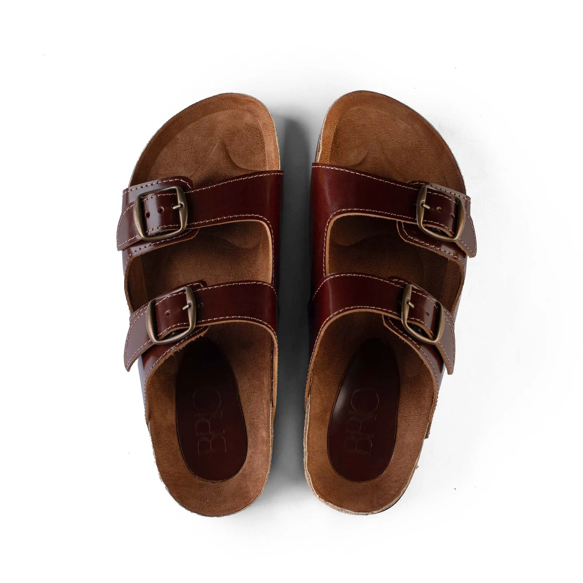 Arizona Chestnut Brown Natural Leather Slippers