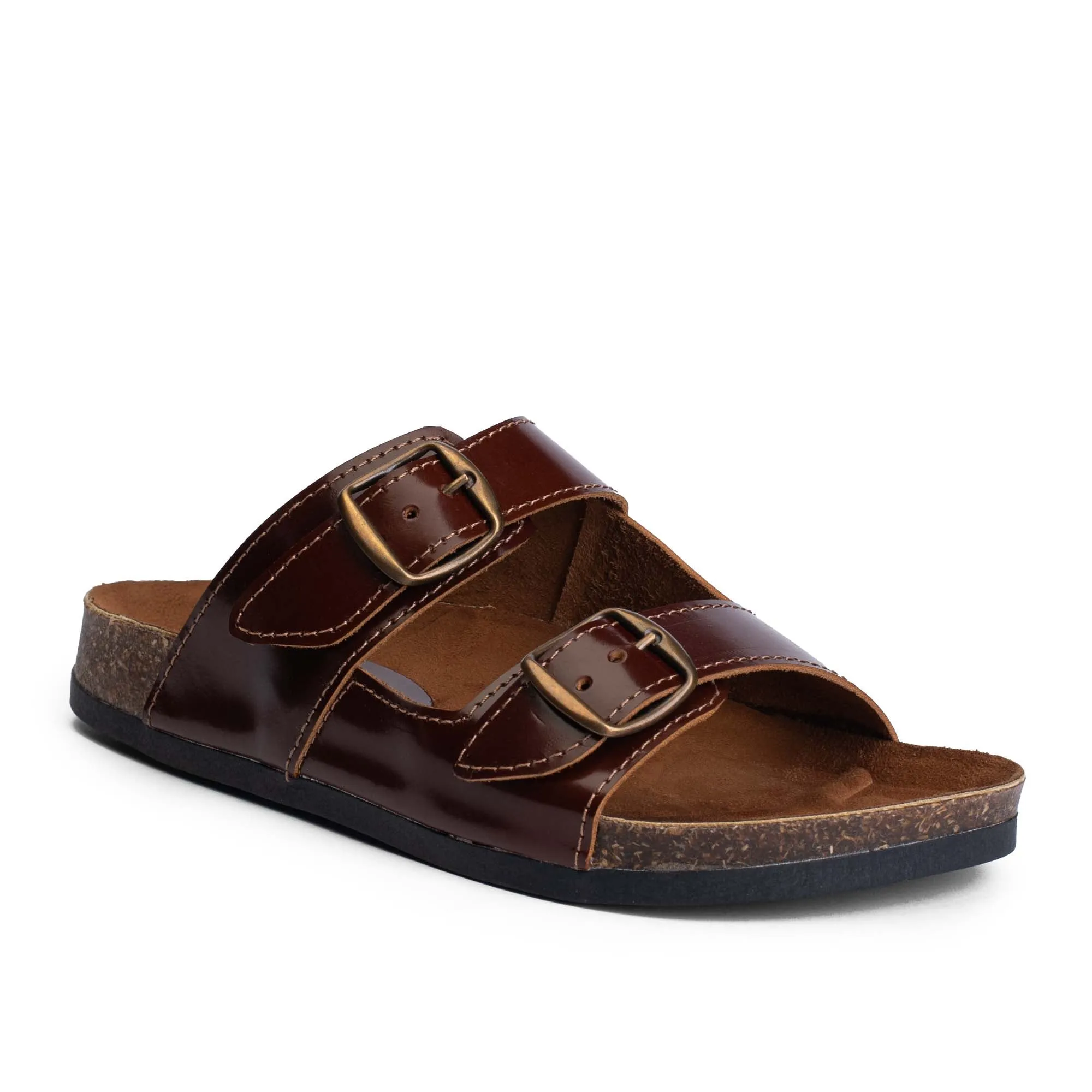 Arizona Chestnut Brown Natural Leather Slippers