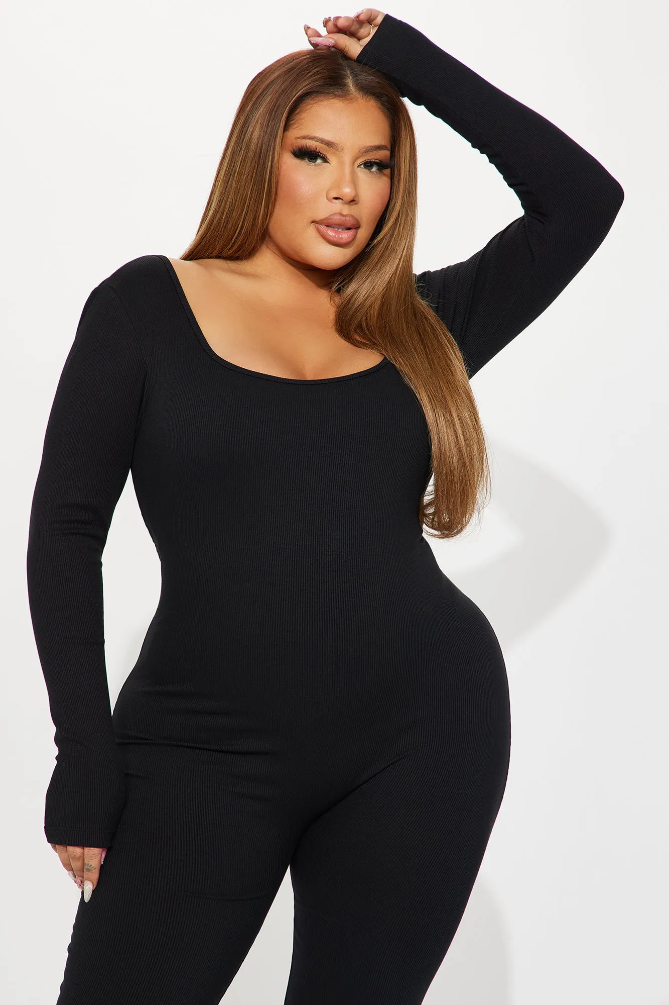 Ava Flare Shapewear Jumpsuit - Black