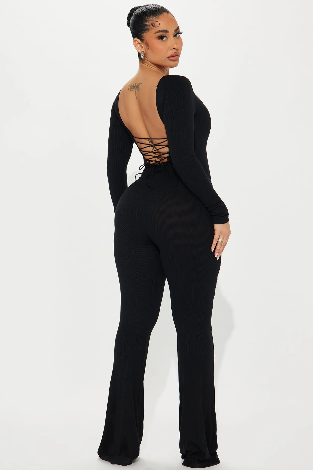 Ava Flare Shapewear Jumpsuit - Black