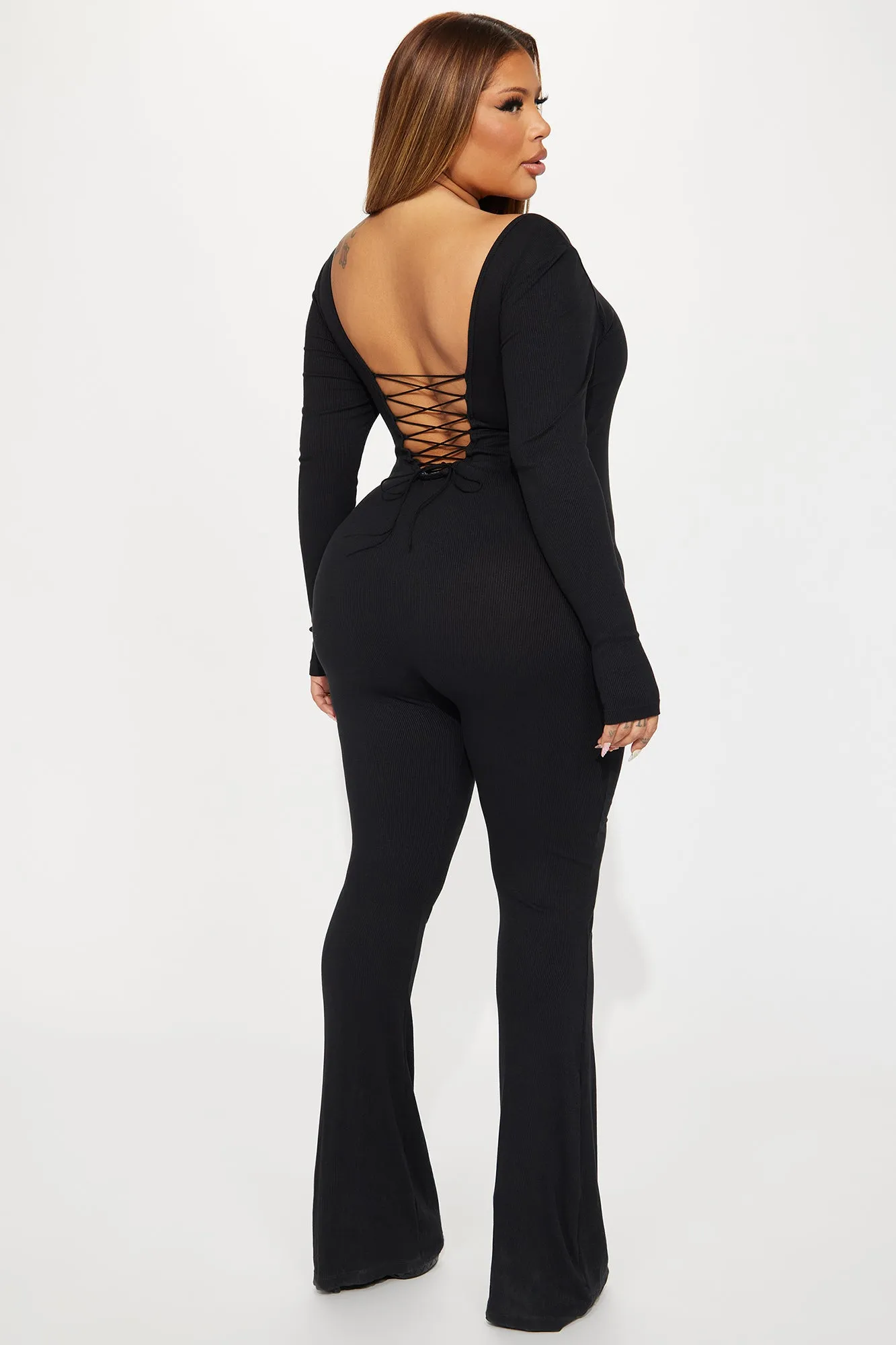 Ava Flare Shapewear Jumpsuit - Black