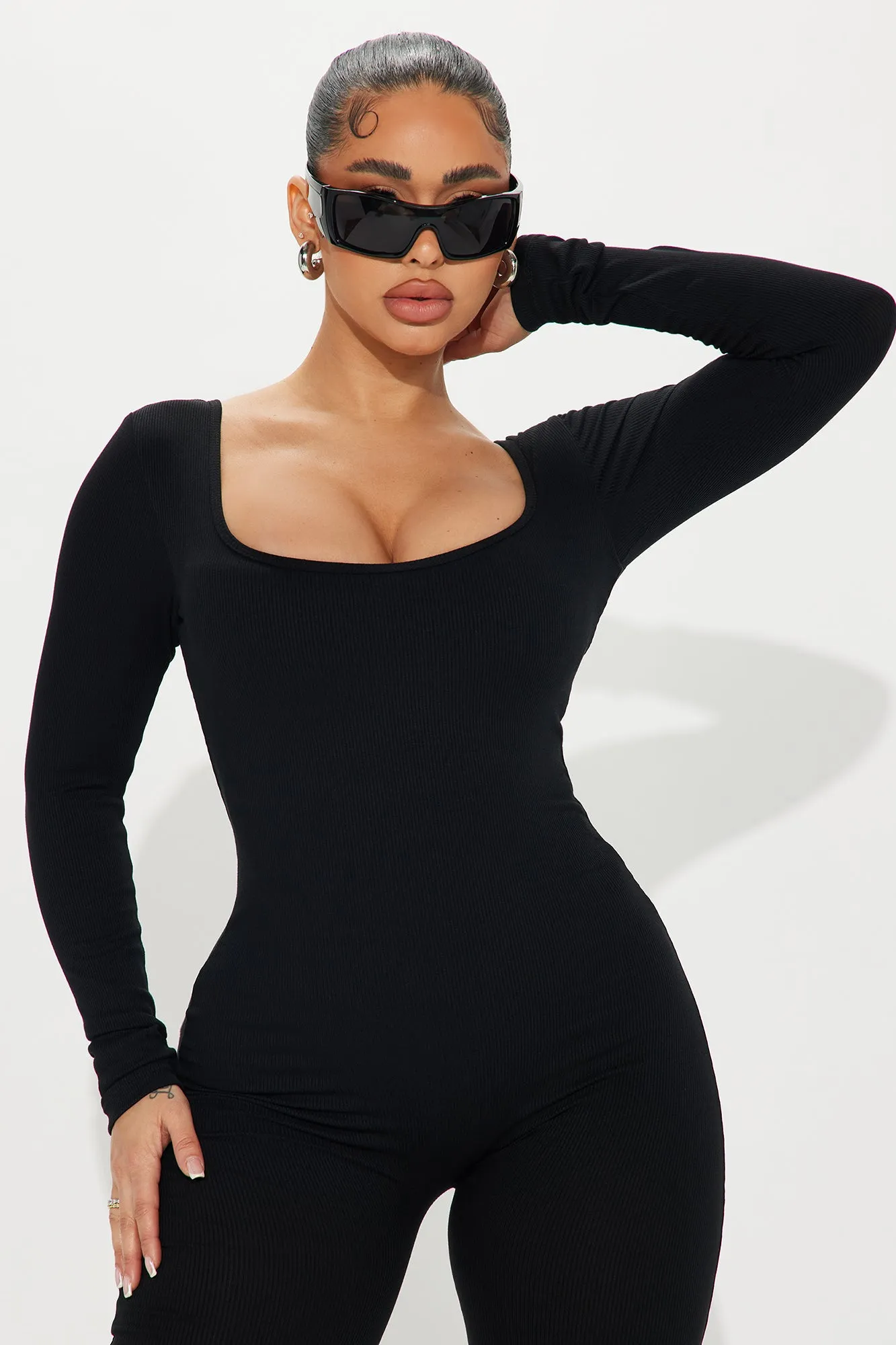 Ava Flare Shapewear Jumpsuit - Black