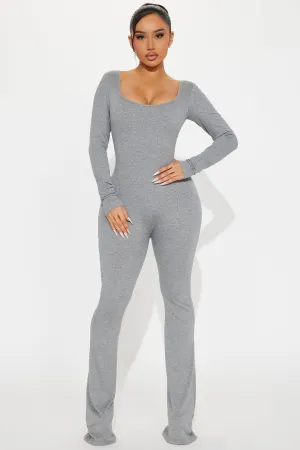 Ava Flare Shapewear Jumpsuit - Heather Grey