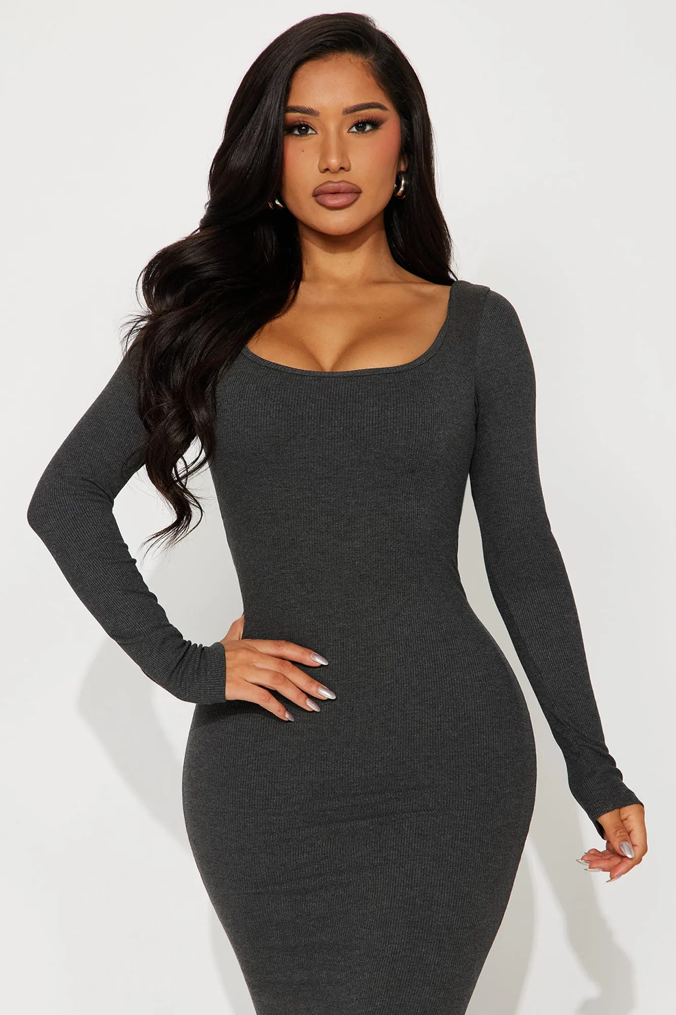 Ava Shapewear Maxi Dress - Charcoal