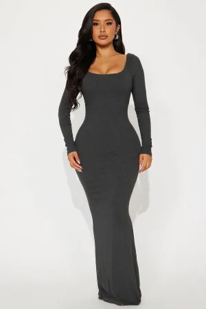 Ava Shapewear Maxi Dress - Charcoal