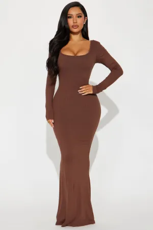 Ava Shapewear Maxi Dress - Chocolate