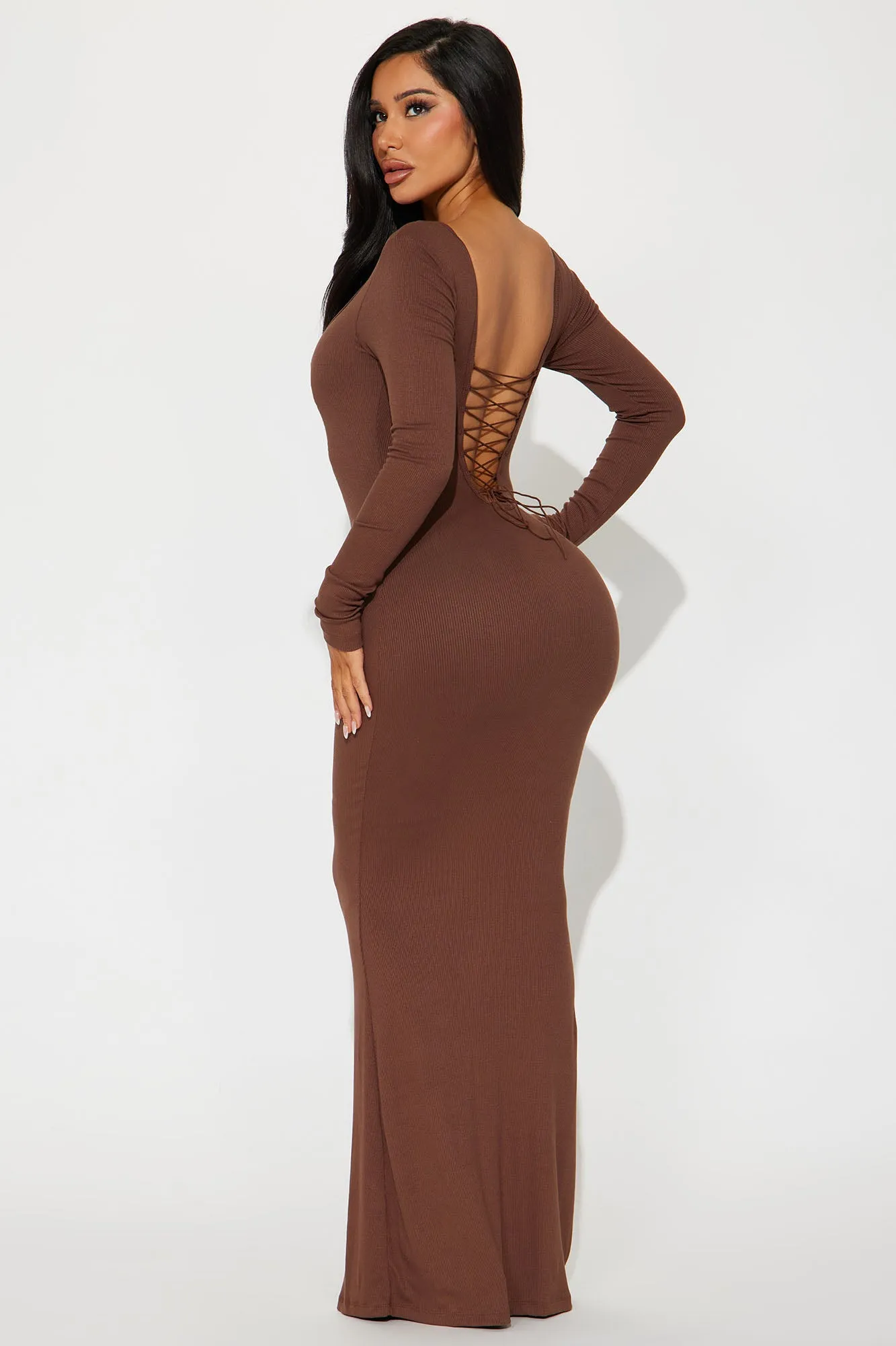 Ava Shapewear Maxi Dress - Chocolate