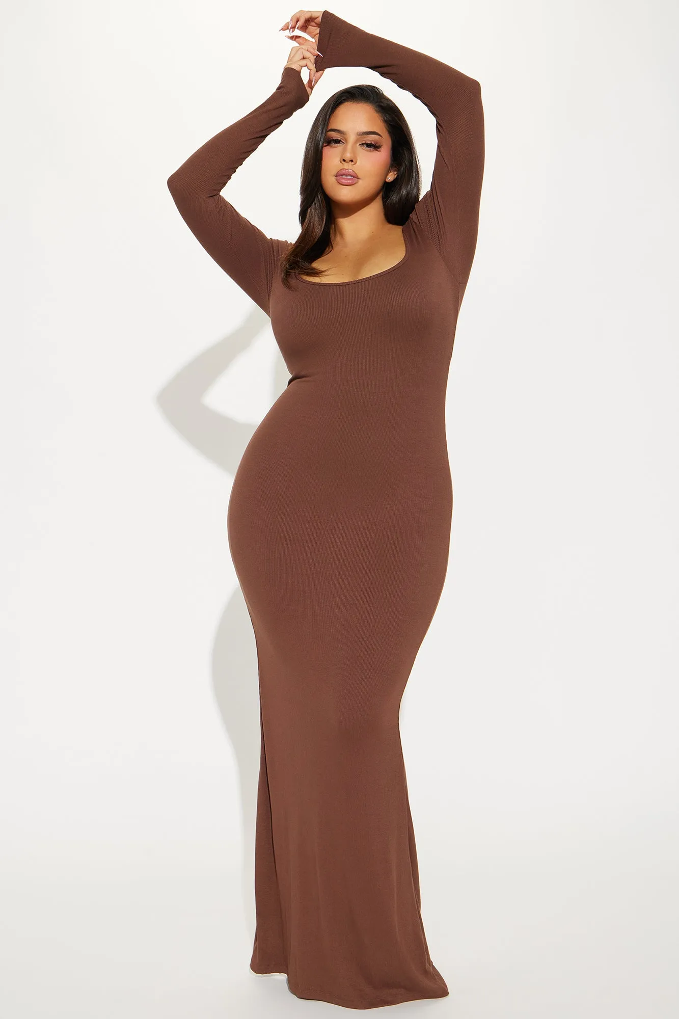 Ava Shapewear Maxi Dress - Chocolate