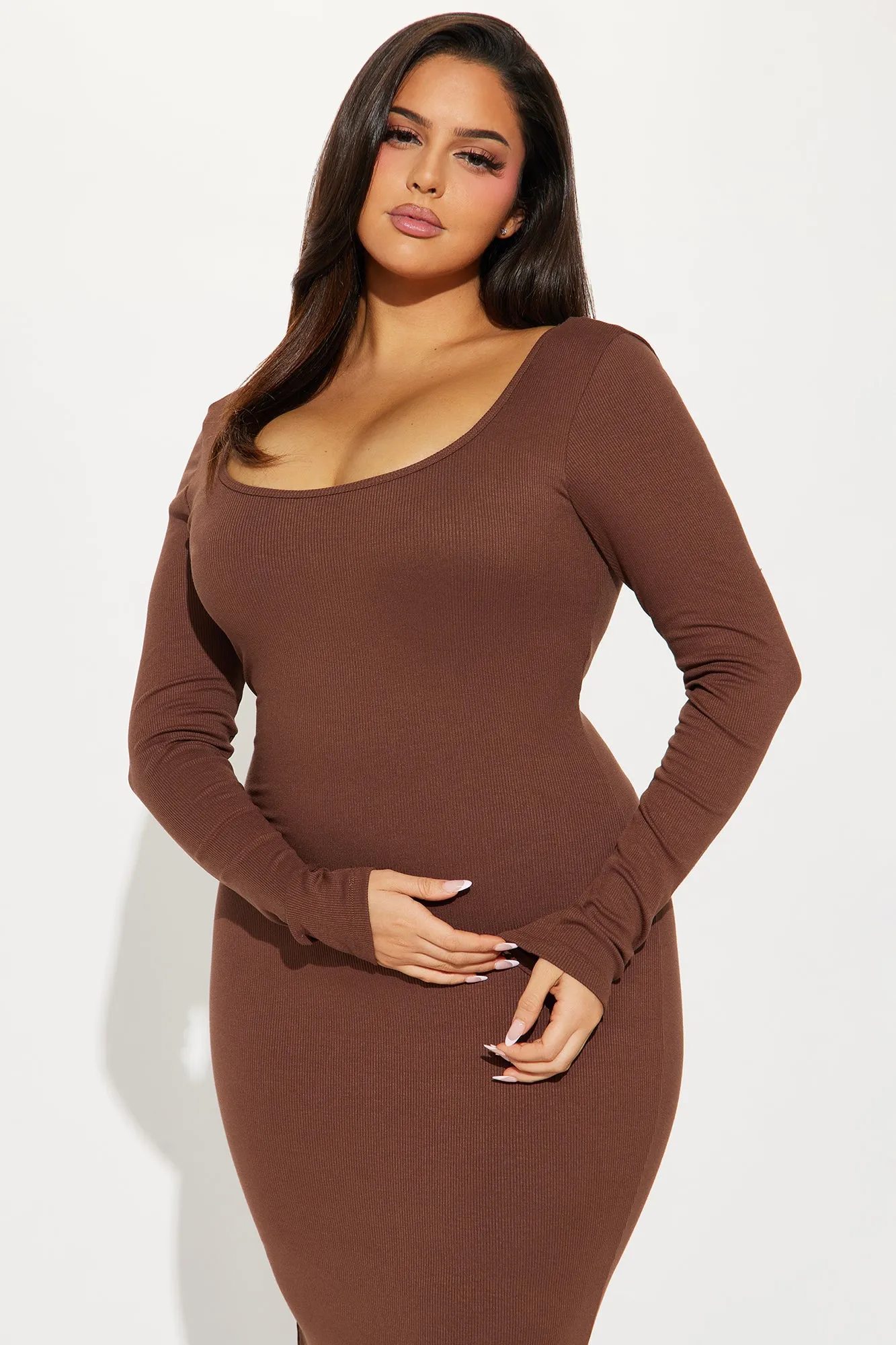 Ava Shapewear Maxi Dress - Chocolate