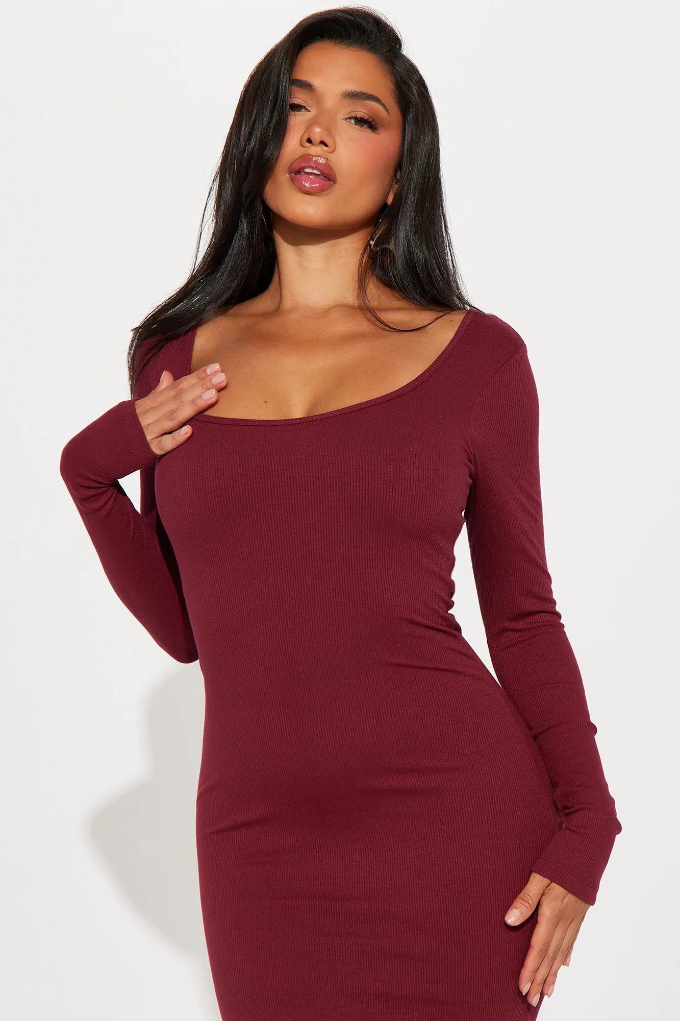 Ava Shapewear Maxi Dress - Wine