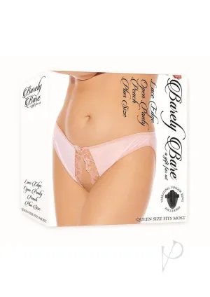 Barely B Lace Edge Open Panty Ps Peach