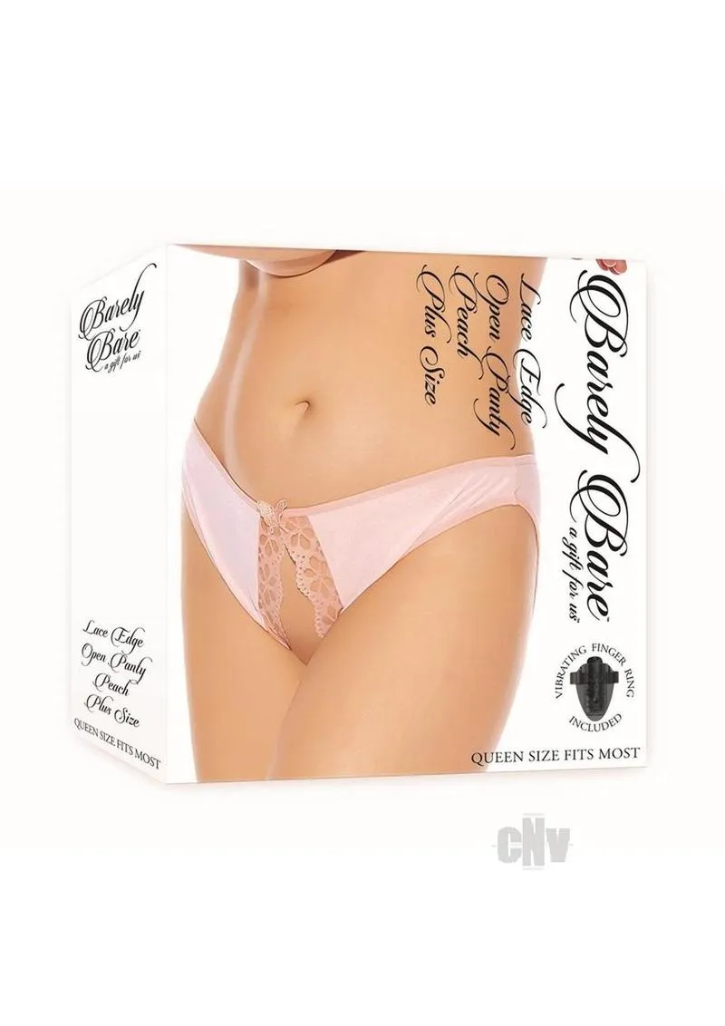 Barely B Lace Edge Open Panty Ps Peach