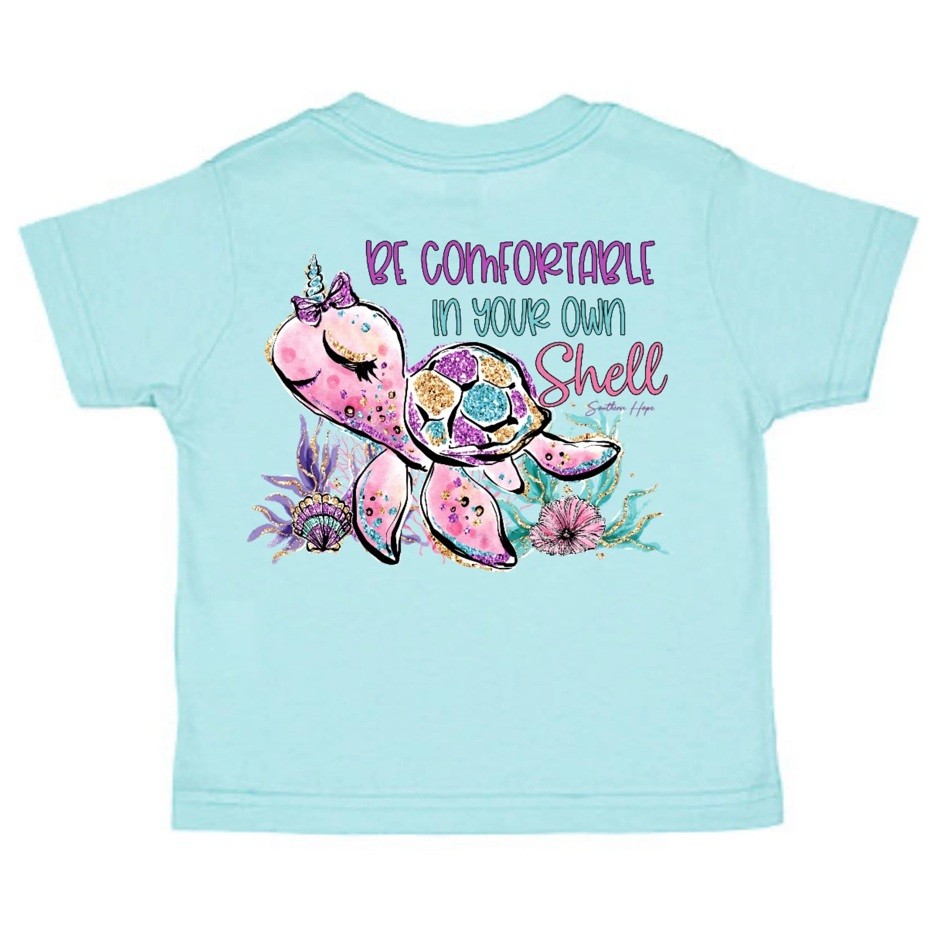 Be Comfortable In Your Own Shell Short Sleeve Girls Tee (D)