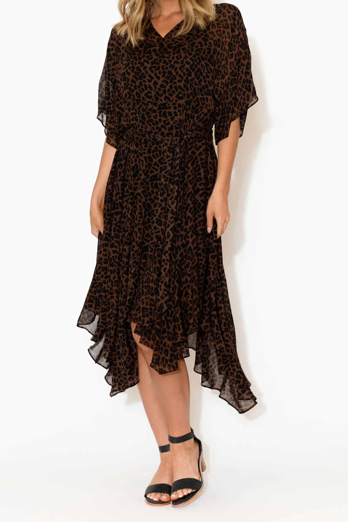 Beside You Brown Animal Dress