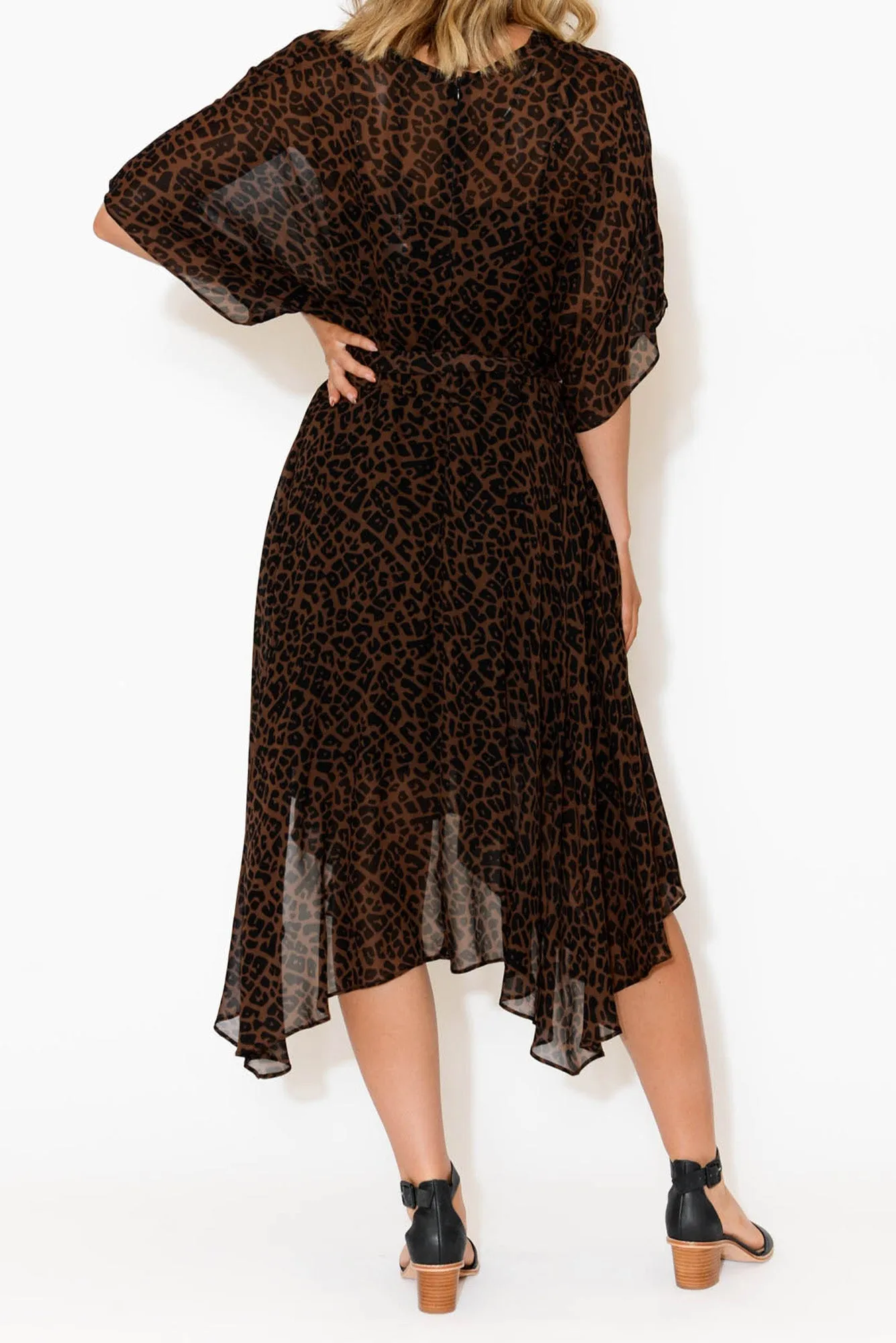 Beside You Brown Animal Dress