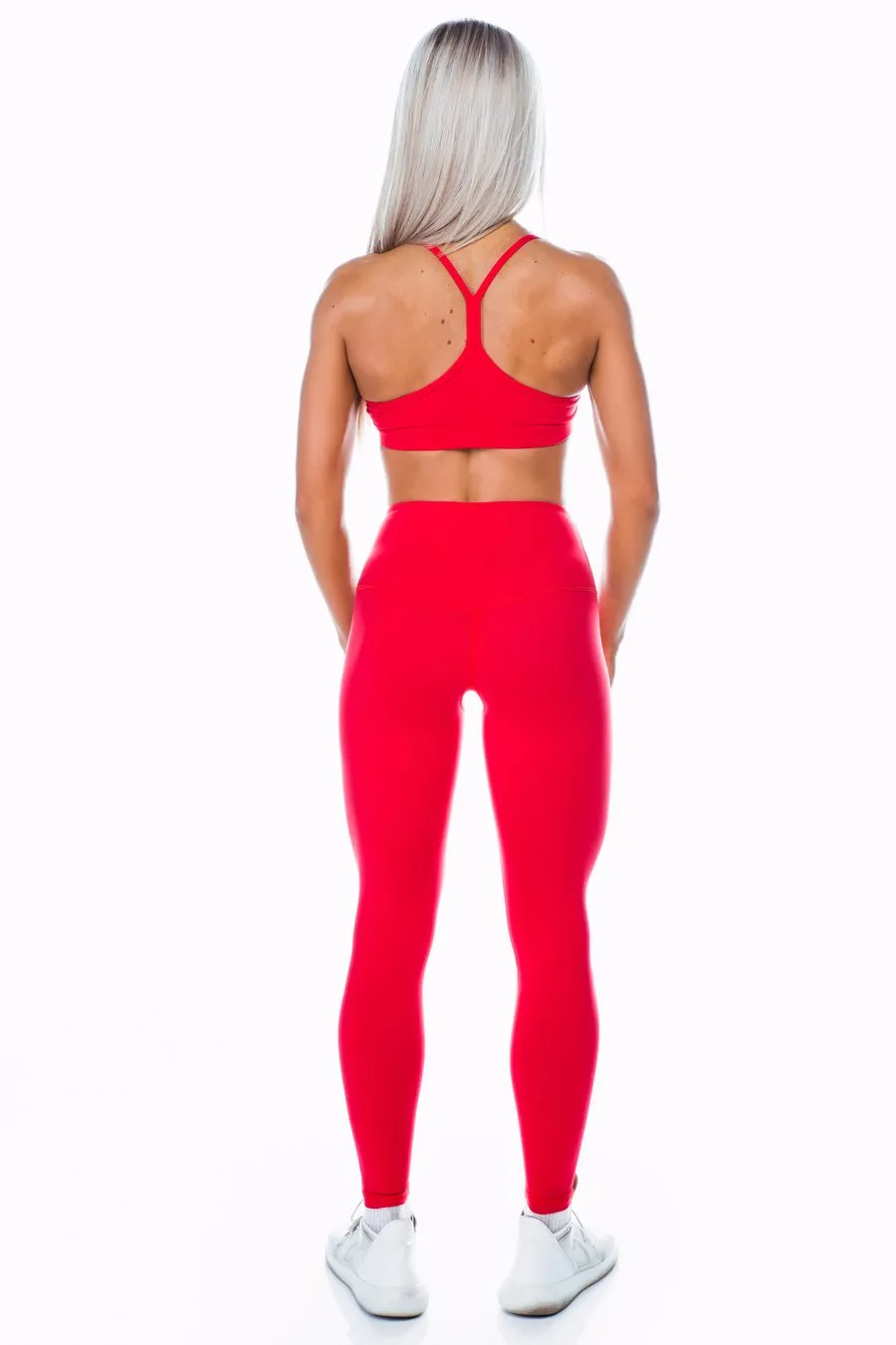 BOSS HIGH WAIST LEGGINGS - RED