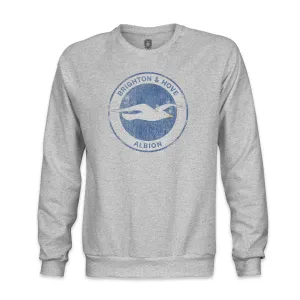 Brighton & Hove Albion Color Badge Crewneck Sweatshirt - Grey