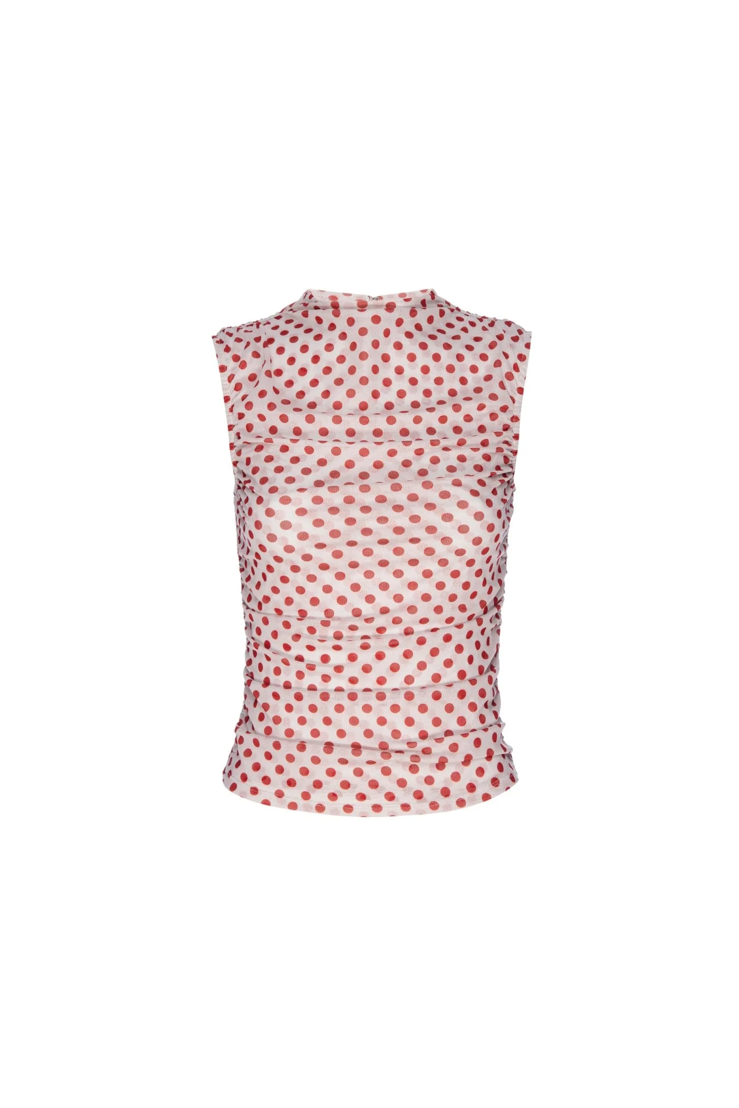 CAM TOP - WHITE POLKA DOT