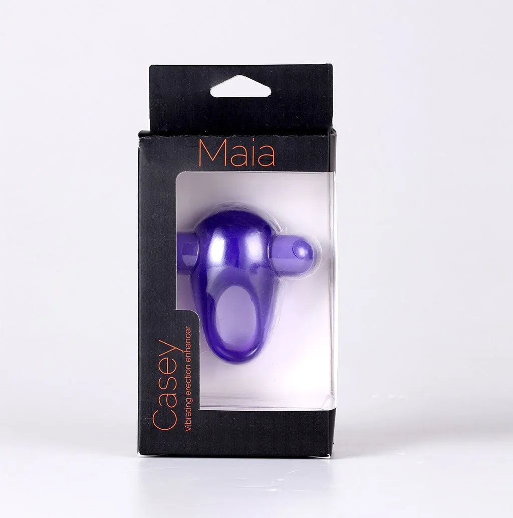 Casey Rechargeable Vibrating Erection Enhancer Ring Purple