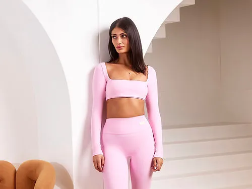 Chrissy Smooth Long Sleeve Crop - Baby Pink