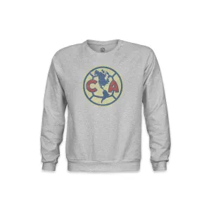 Club América Color Badge Youth Crewneck Sweatshirt - Grey