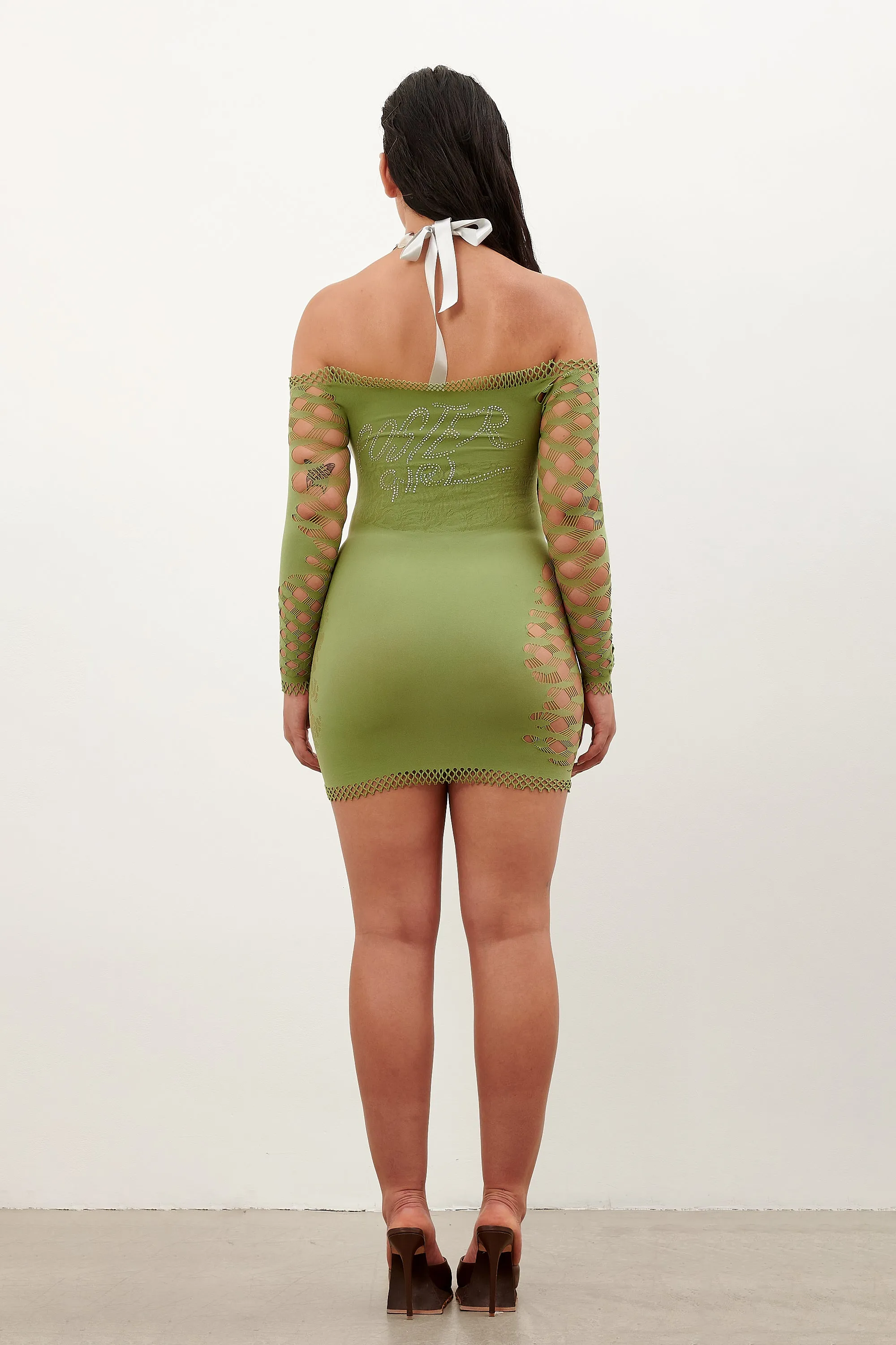 Coco Dress Long Sleeve in Sativa Green