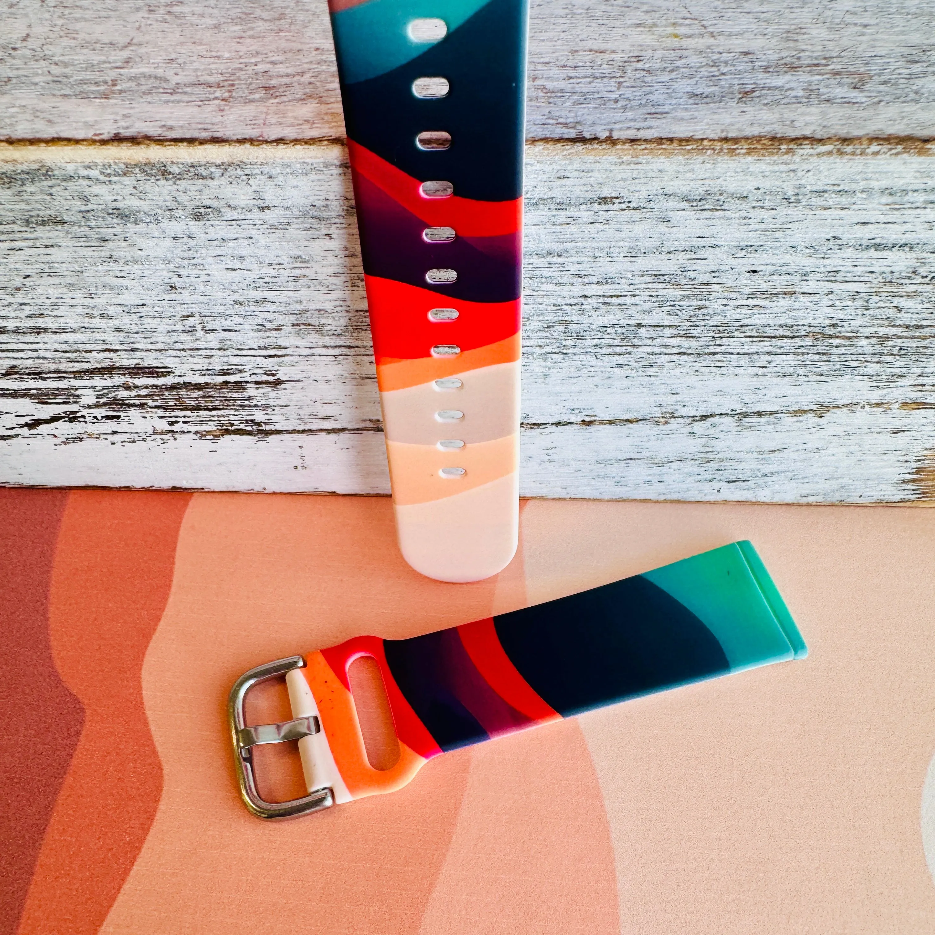 Colorful Dune Delight Print Silicone Band For Fitbit Versa 3/4/Sense