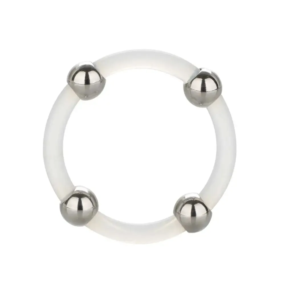 Colt Silicone Clear Steel Beaded Large Stretchy Cock Ring