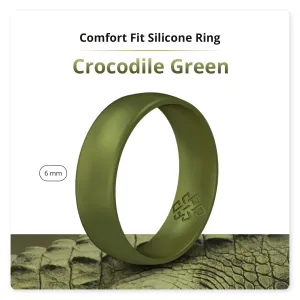 Crocodile Green Breathable Silicone Ring For Men