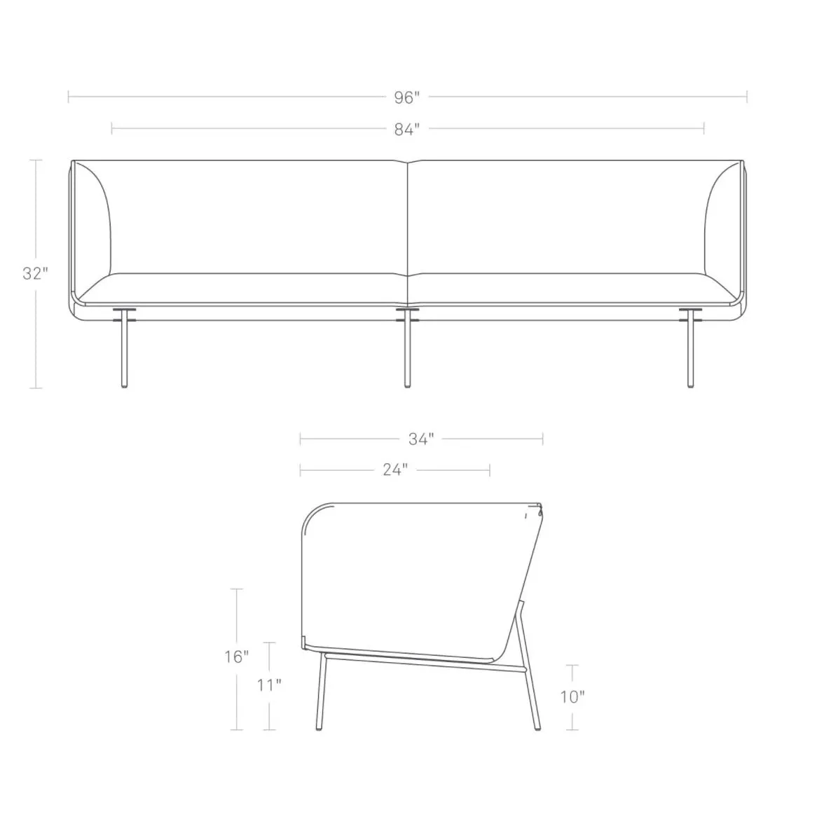 Dandy 96" Leather Sofa