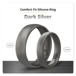 Dark Silver Breathable Silicone Ring For Men and Women