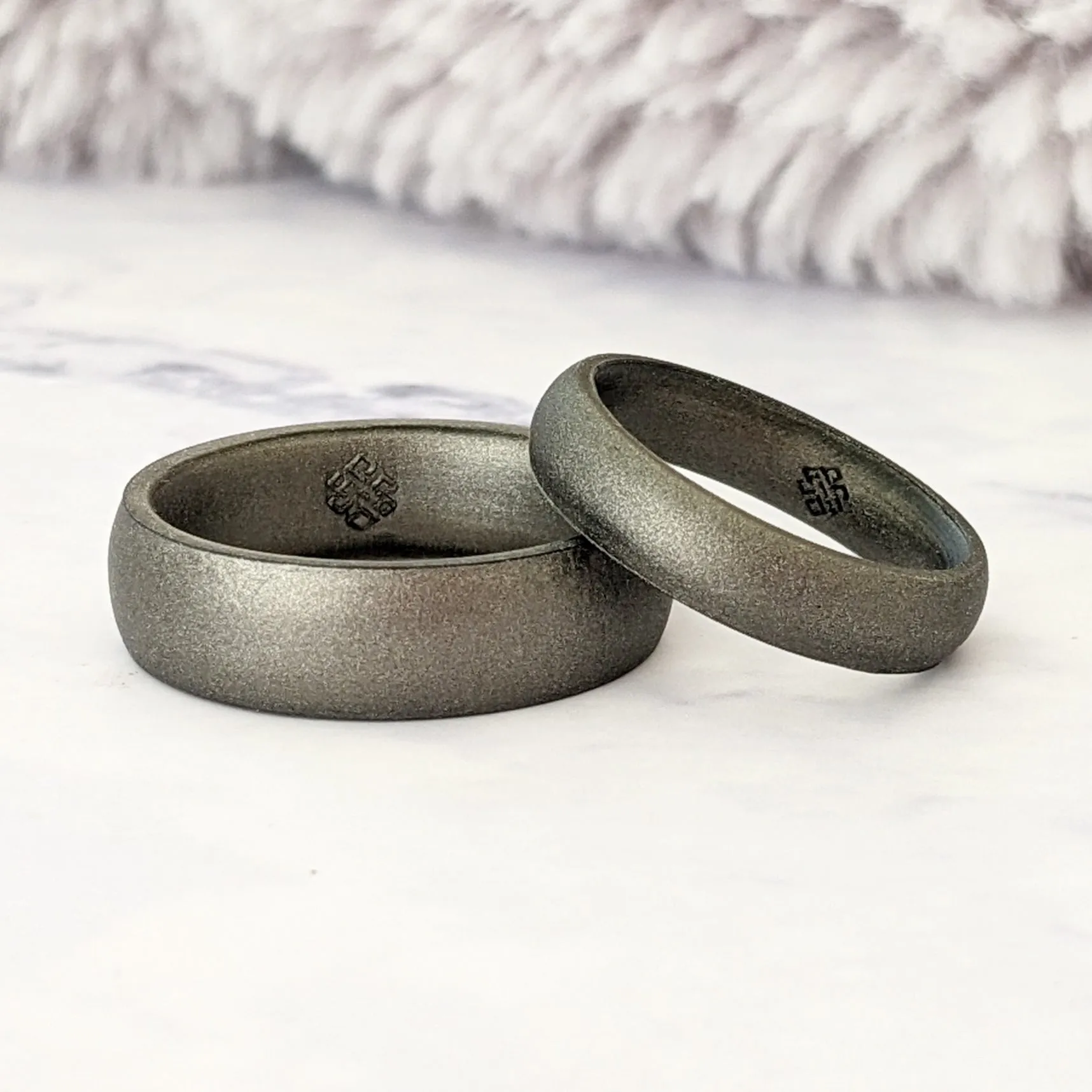 Dark Silver Breathable Silicone Ring For Men and Women