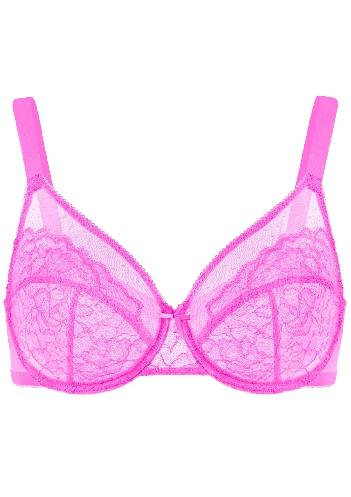 Enchante Barbie Pink Lace Unlined Underwire Bra