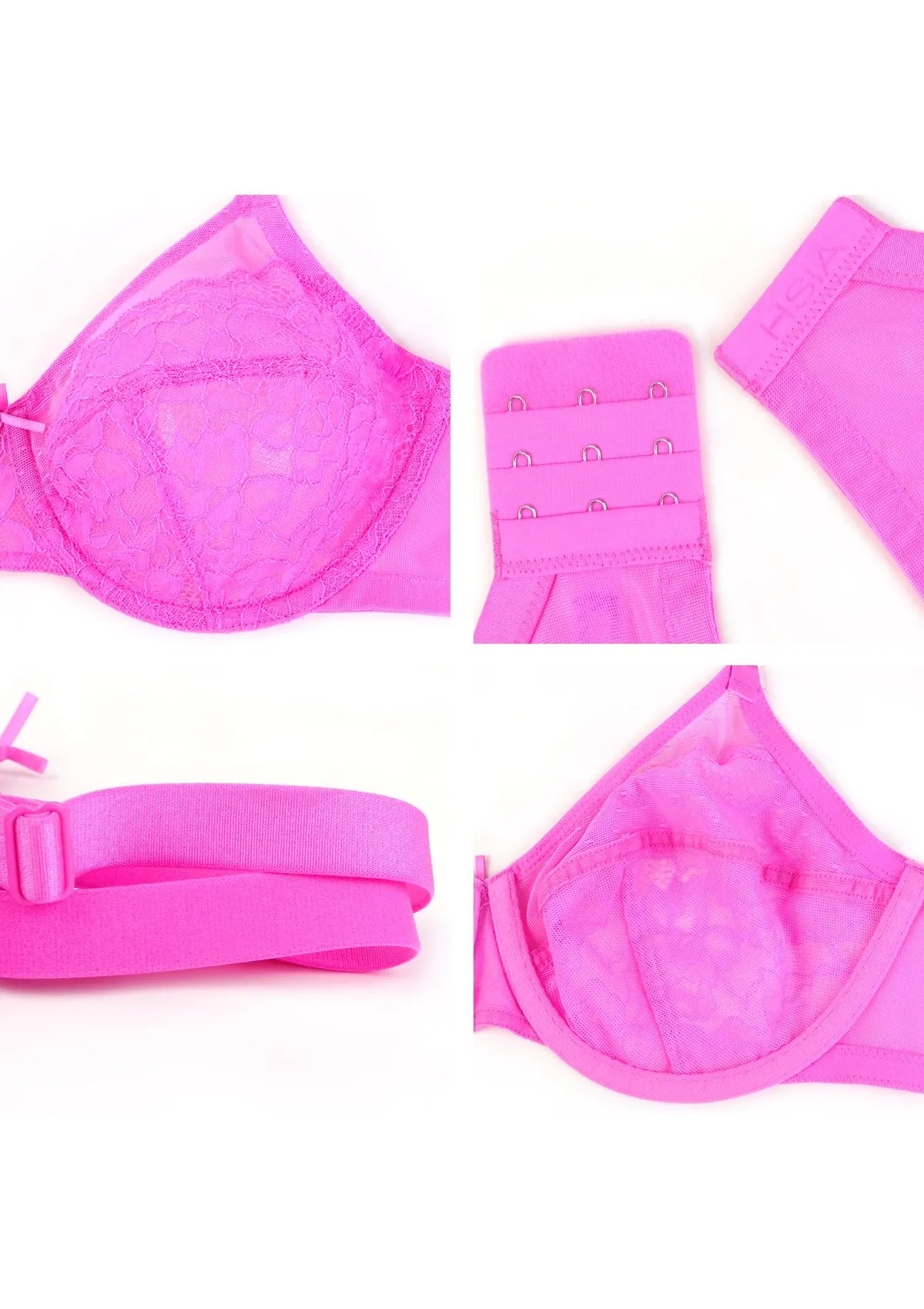 Enchante Barbie Pink Lace Unlined Underwire Bra