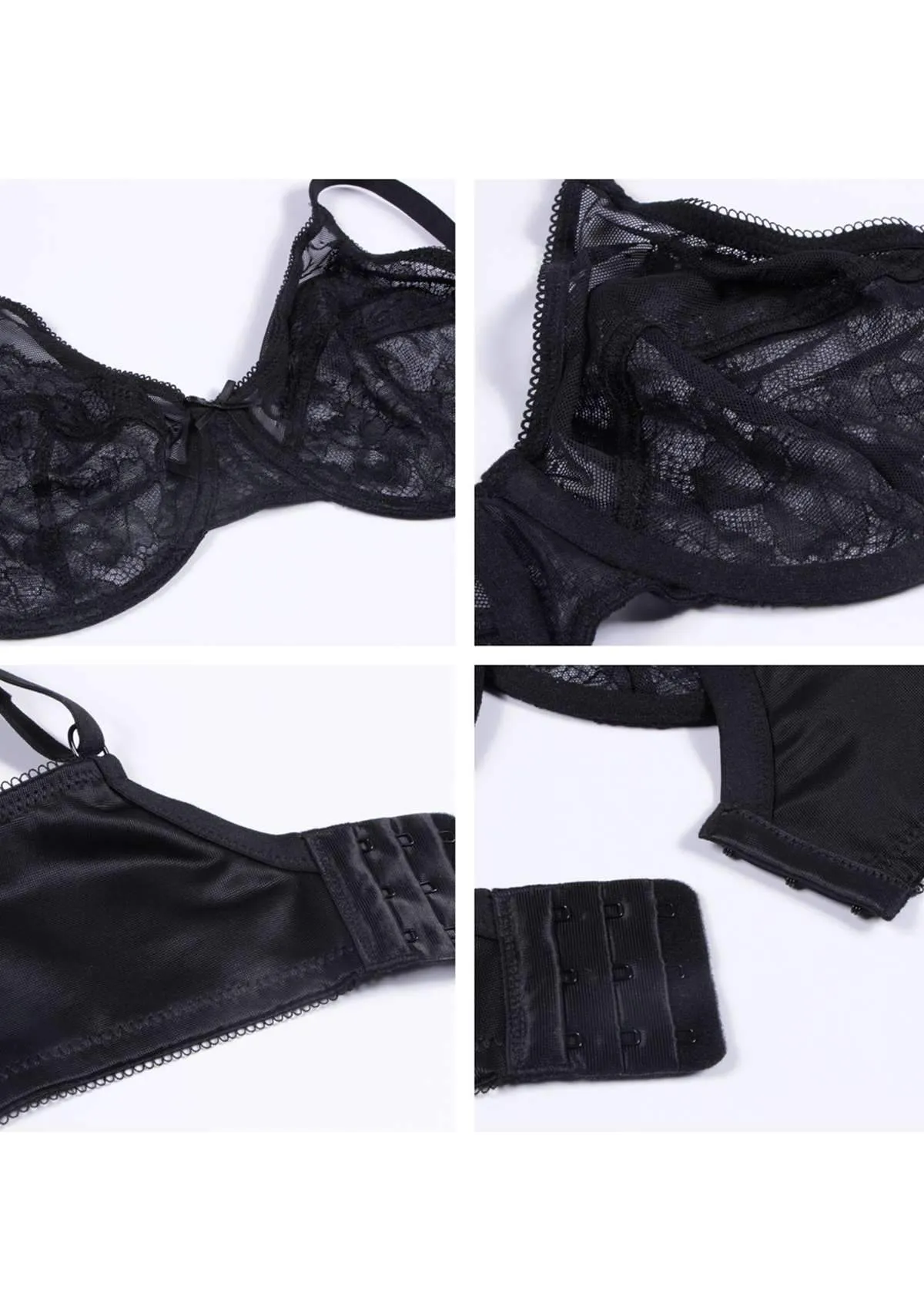 Enchante Lace Black Underwire Bra Set