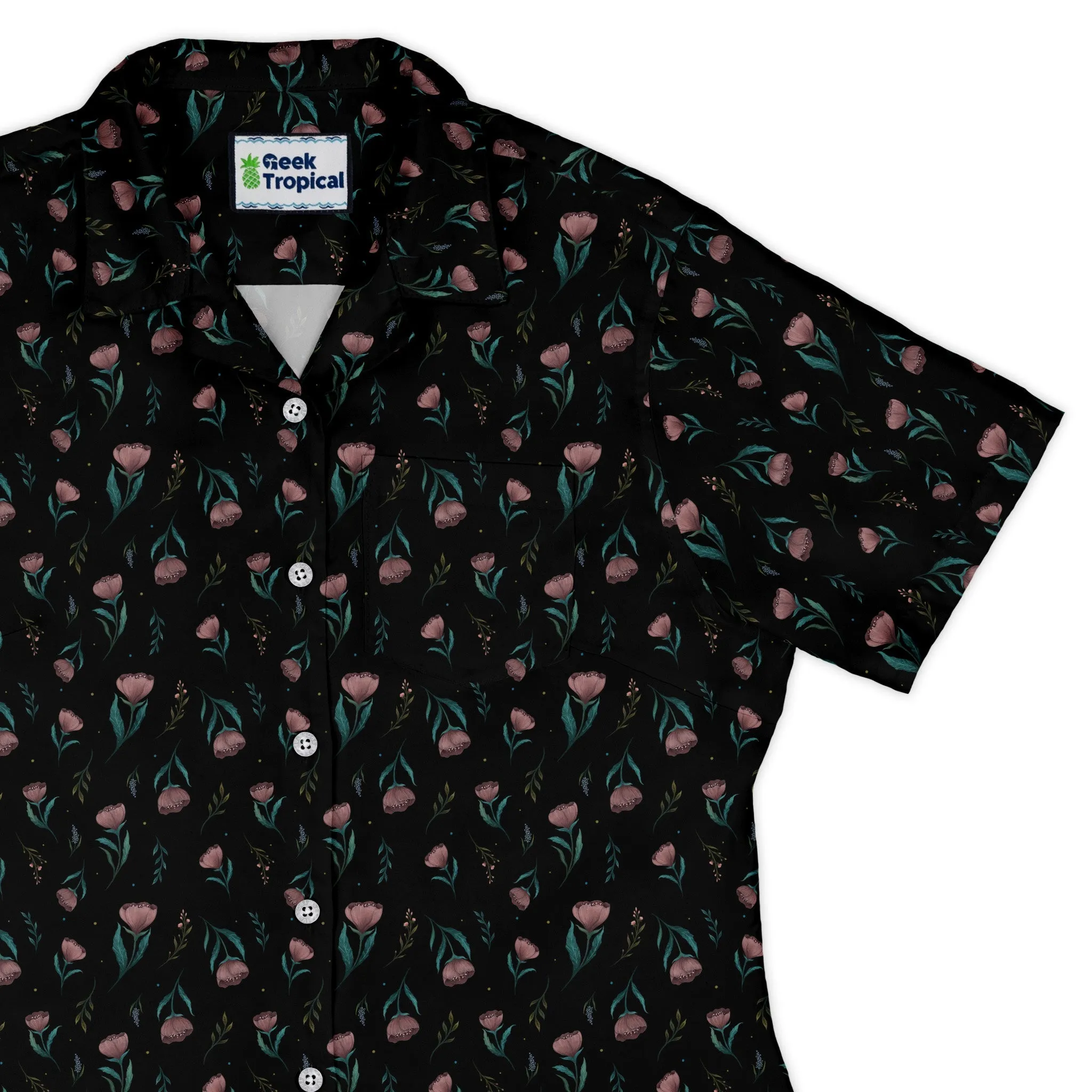 Episodic Blooms Curvy Button Up Shirt