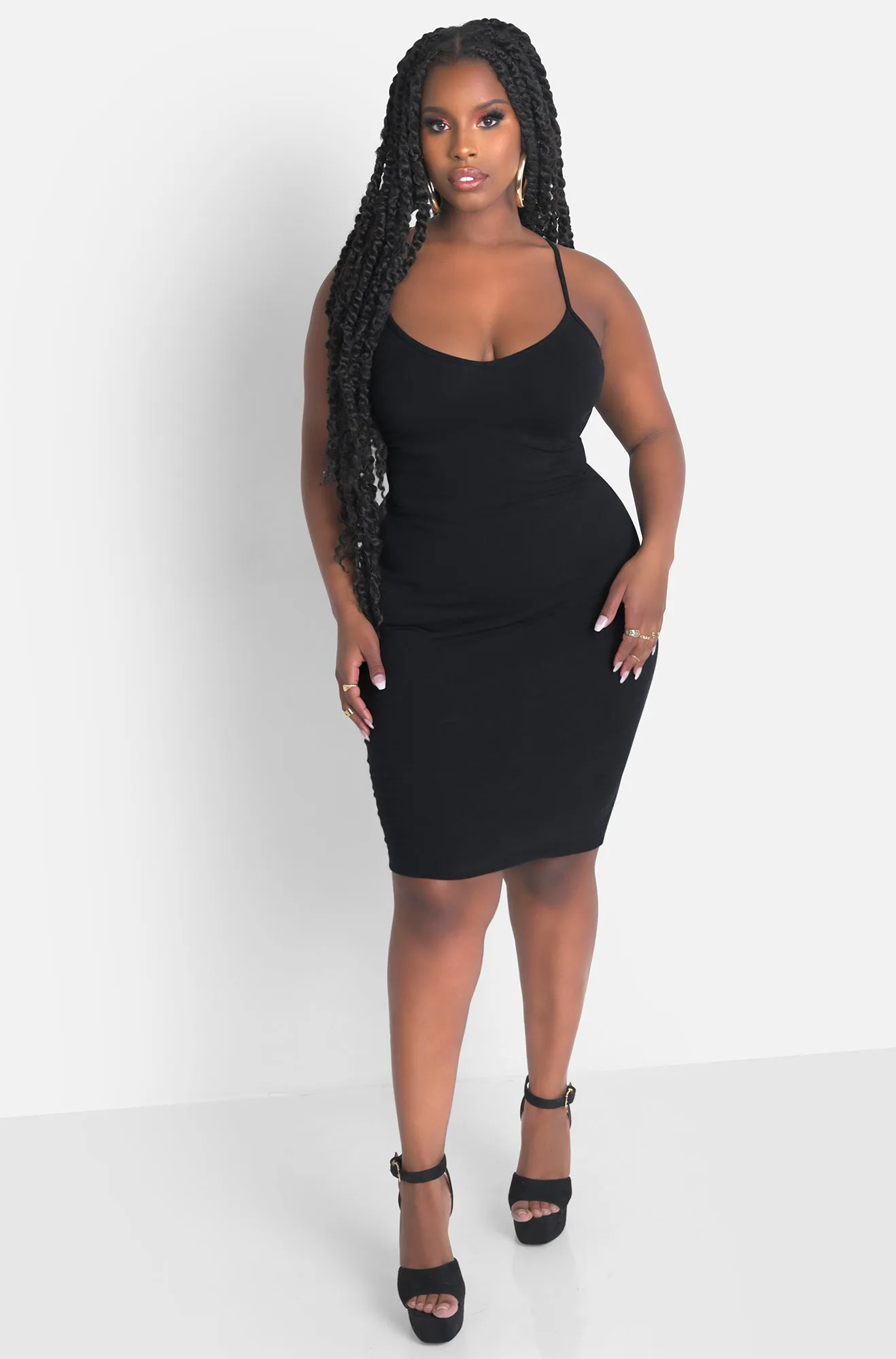 Essential Strappy Bodycon Mini Dress - Black