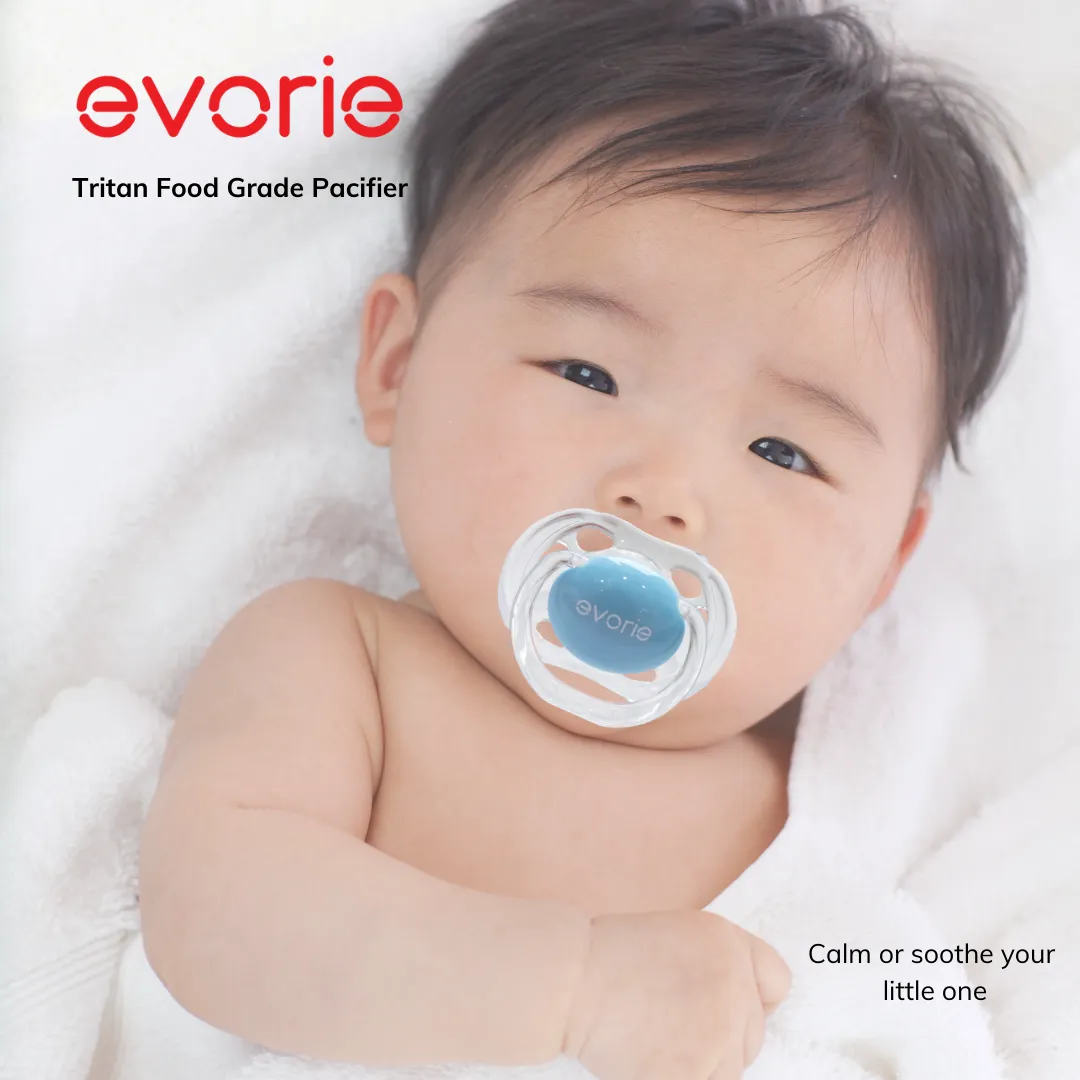 Evorie Orthodontic ultrasoft Silicone Baby Pacifier, Blue Moon