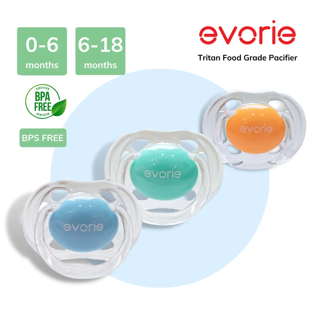 Evorie Orthodontic ultrasoft Silicone Baby Pacifier, Blue Moon